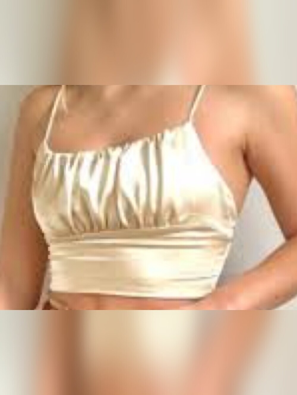Zara Cream Satin Cami Festival Whimsical Barbiecore Layering Renisance Cropped - Picture 10 of 10